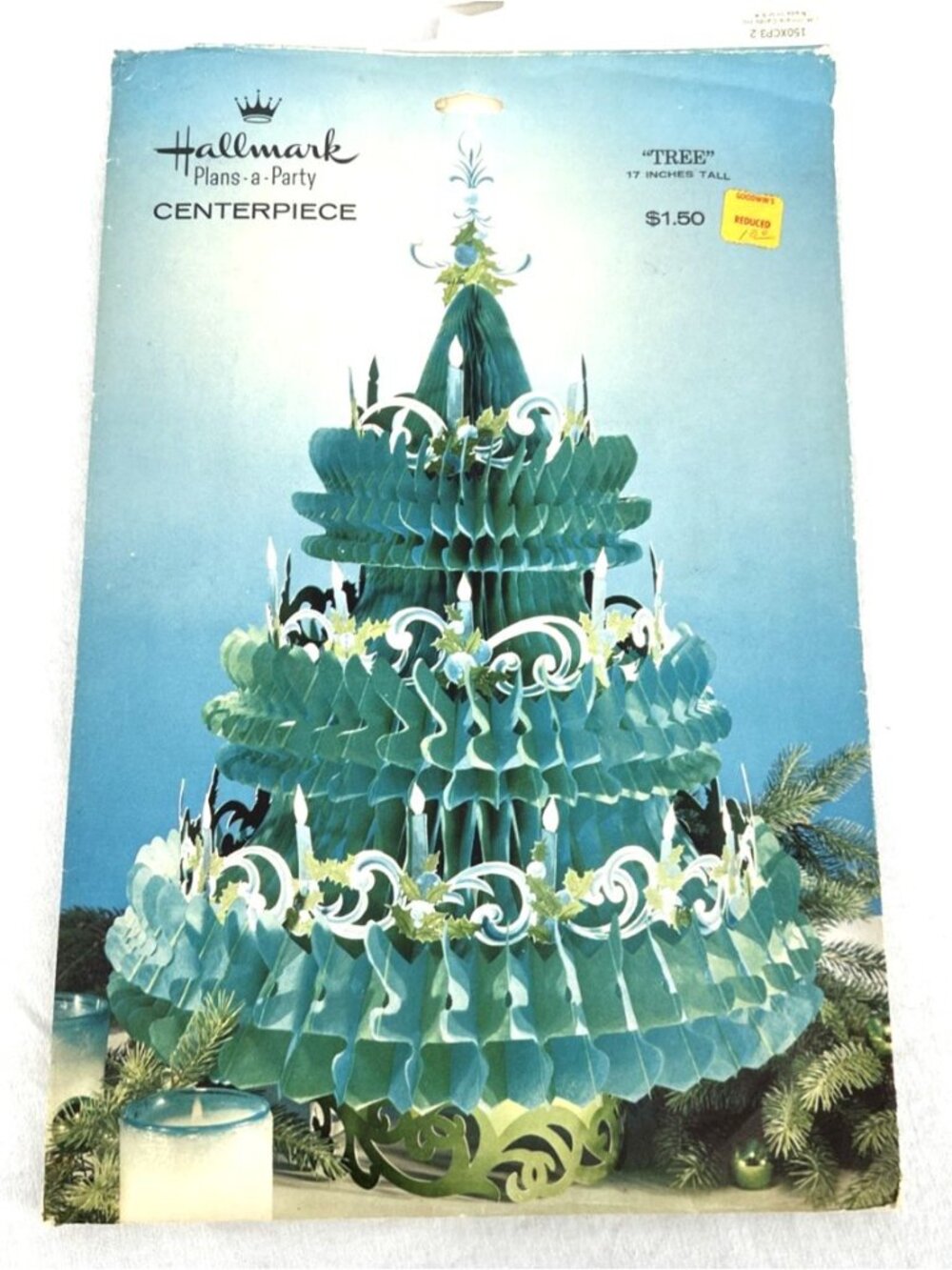 Hallmark Christmas Tree Honeycomb Foldout Tissue Tabletop Decor Paper USA Vtg